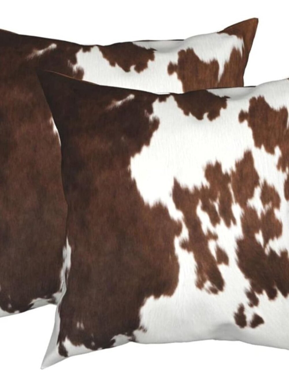 Western Cow Print Pillow Covers 22x22 Brown Cowhide Throw Pillows